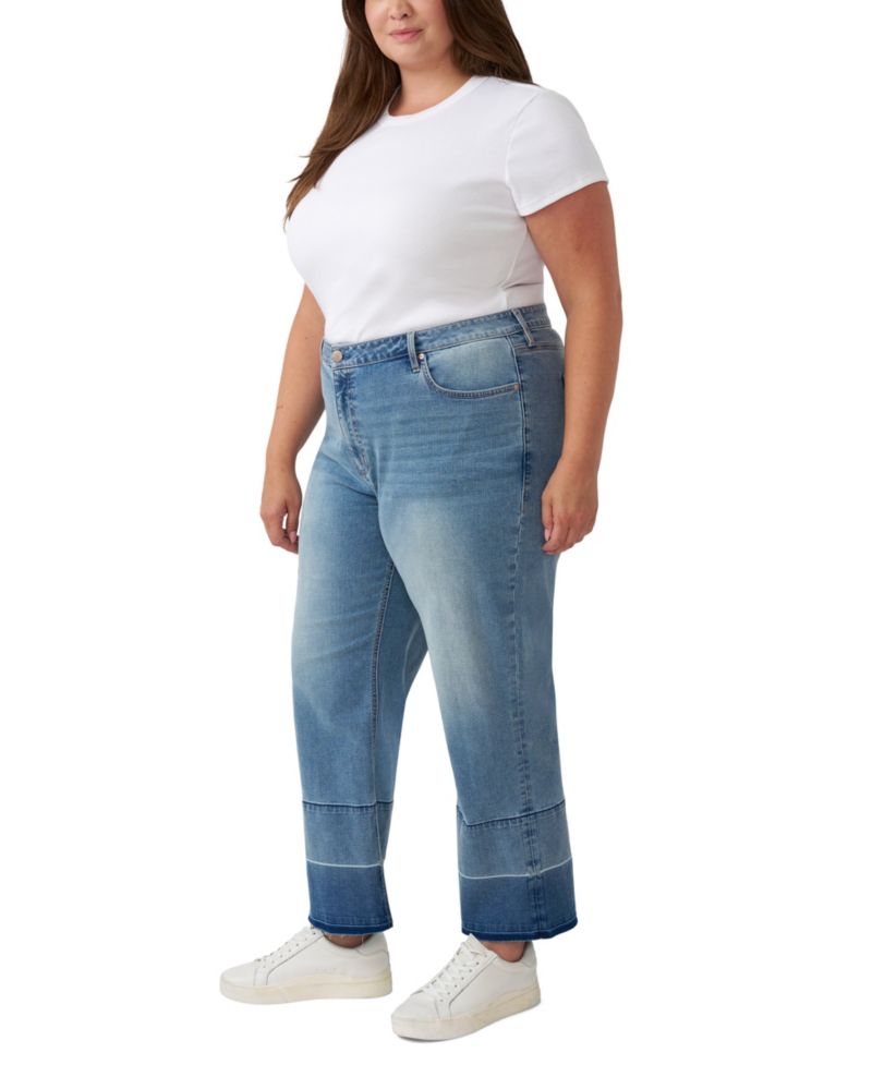 Plus Size High-Rise Wide-Leg Jeans