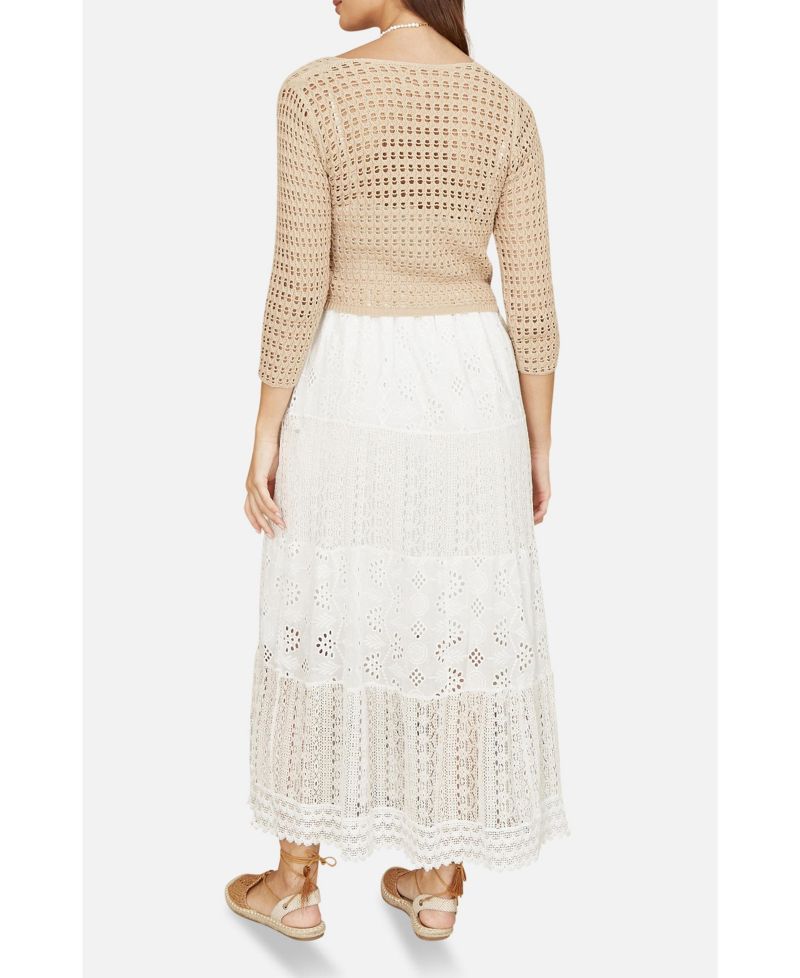 Women's Crochet Cotton Twisted Bolero Sweater