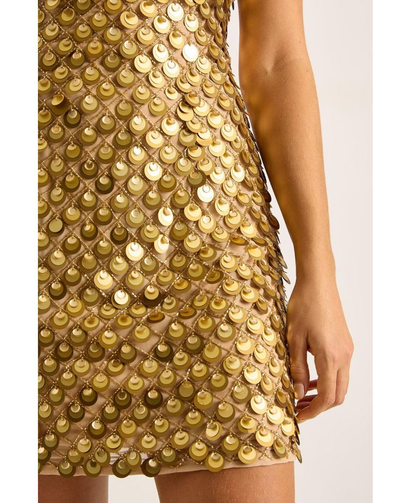 Women's Layered Disc Bandeau Mini Dress