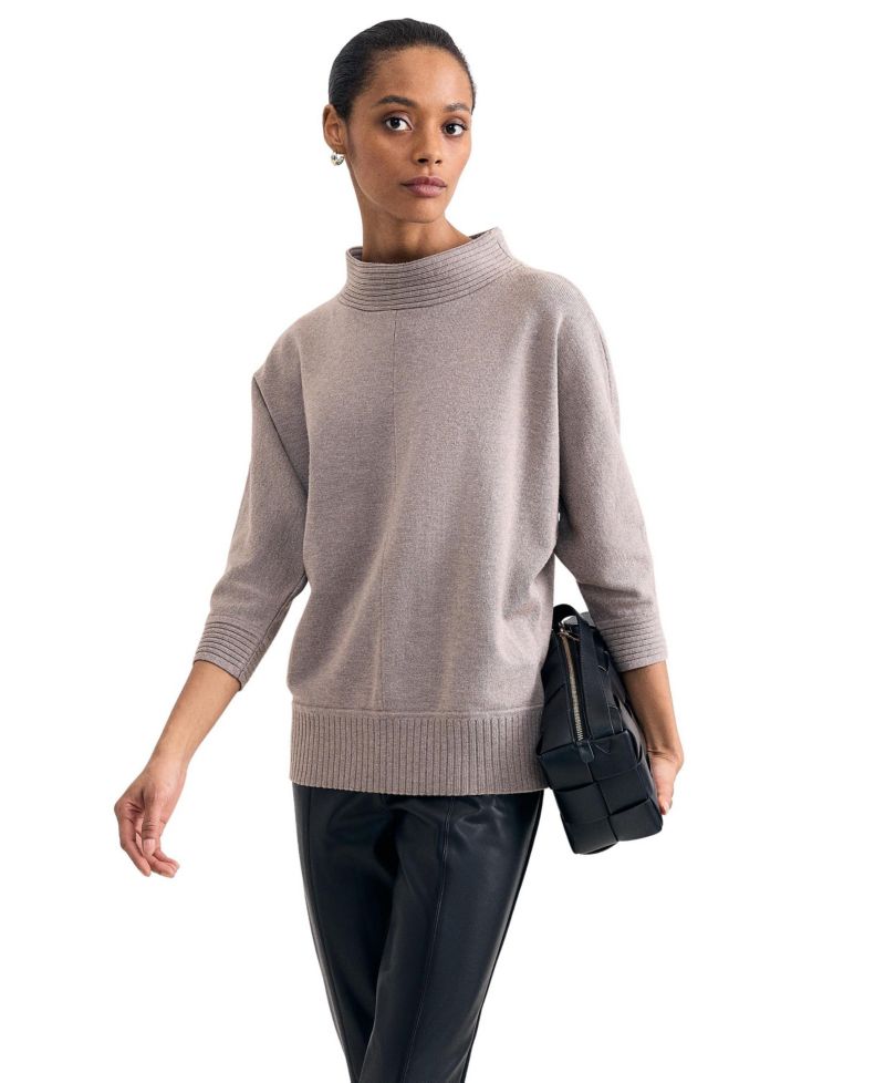 Women's Salima Funnel-Neck 3/4-Sleeve Sweater