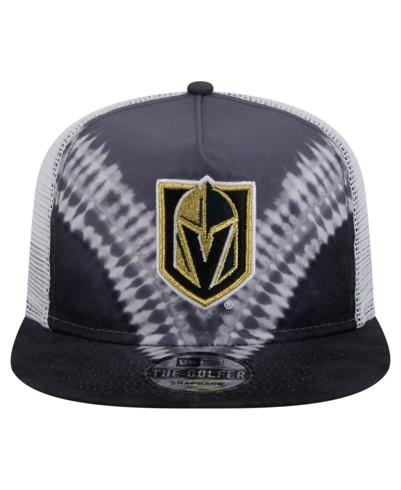 Men's Black/Gray Vegas Golden Knights Throwback V-Dye Adjustable Golfer Hat