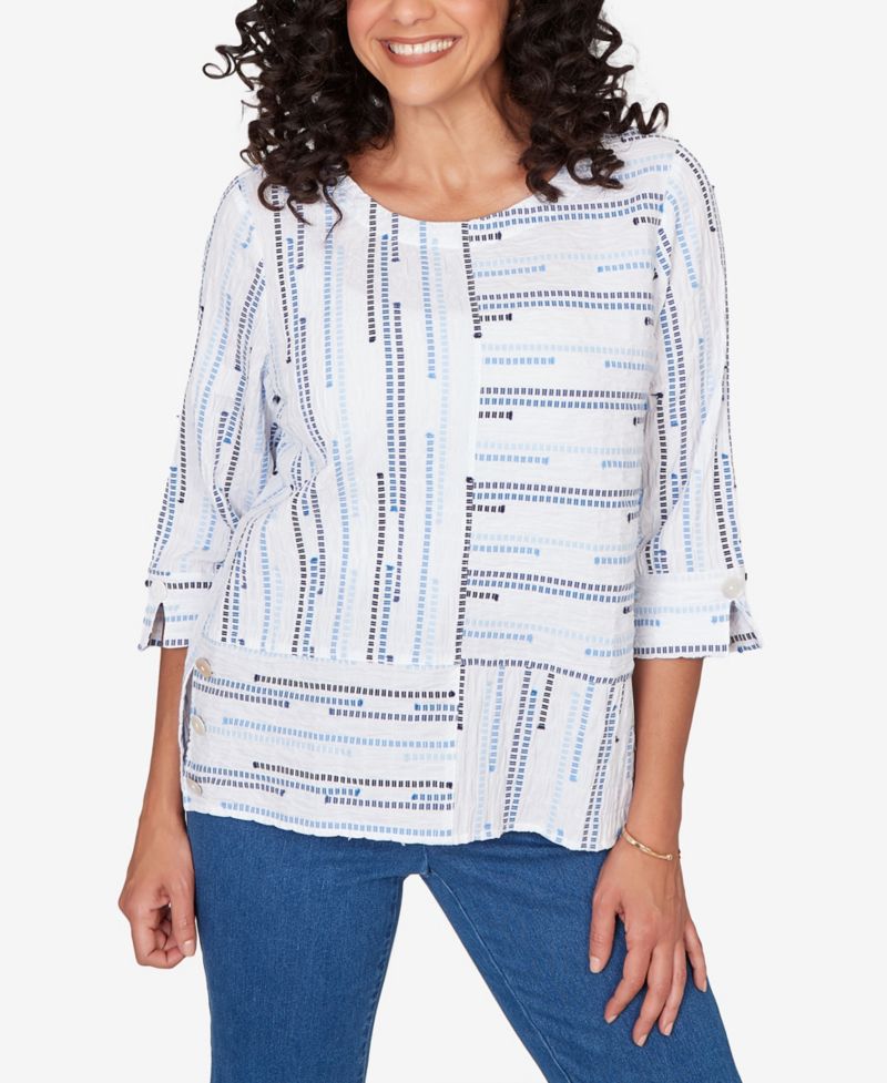 Women's Classic Spliced Jacquard Stripe Top