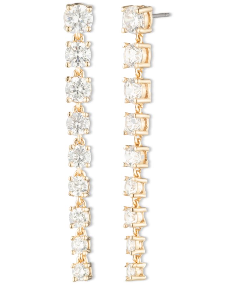 Cubic Zirconia Linear Drop Earrings