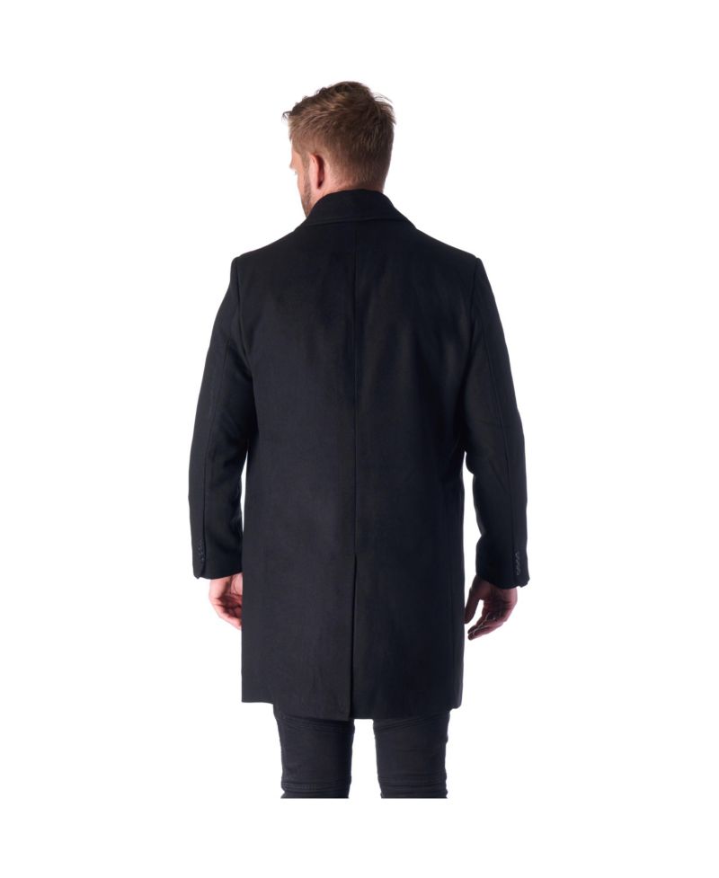 Orson Mens Wool Blend Top Coat Winter Car Coat Long Tailored Jacket