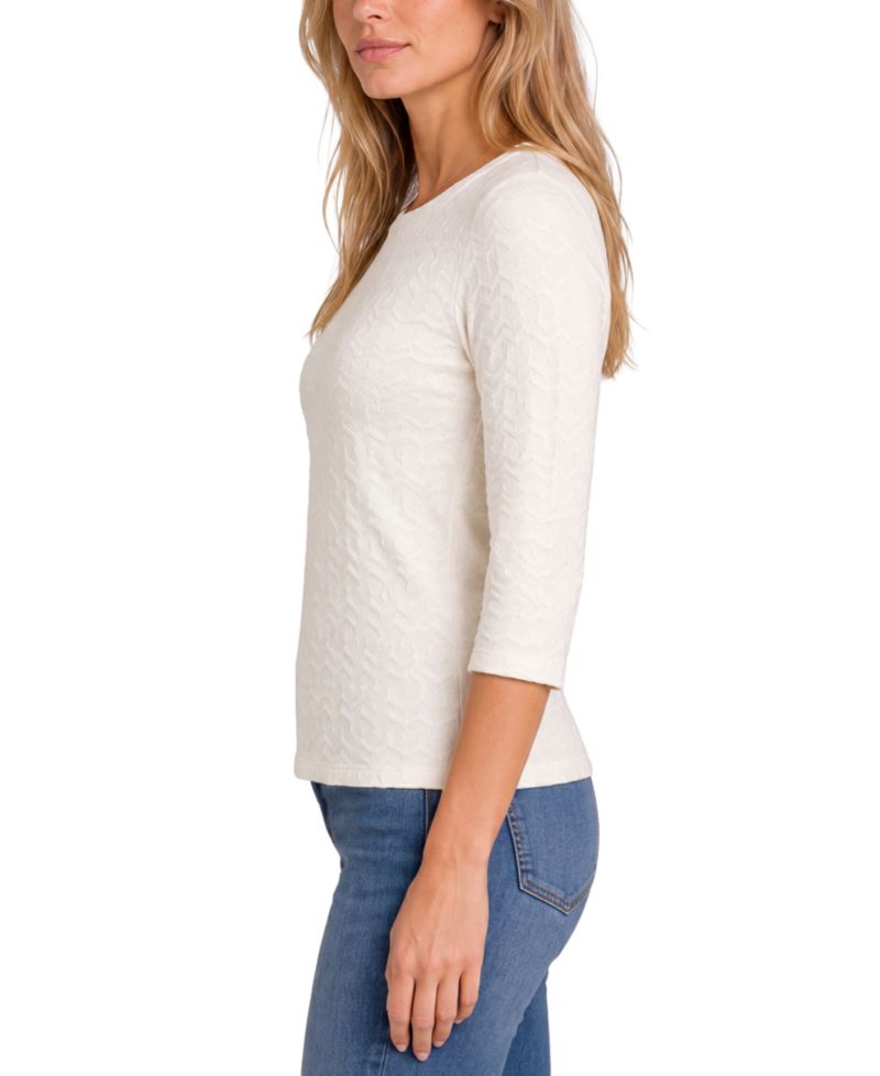 Women's Jacquard 3/4-Sleeve Knit Top