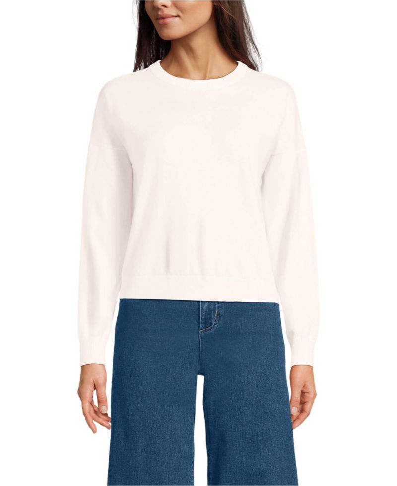 Women's Cotton Wedge Crew Neck Sweater