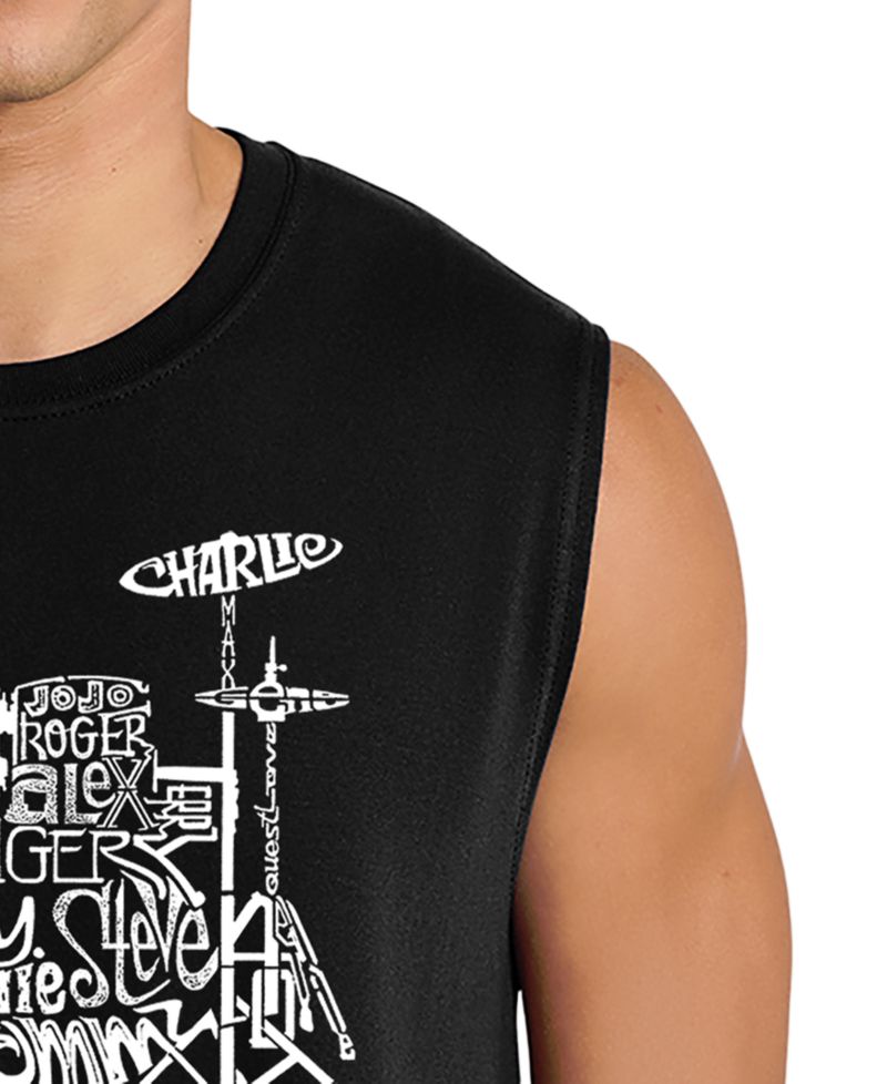 Men's Drum Set Word Art Graphic Tank Top