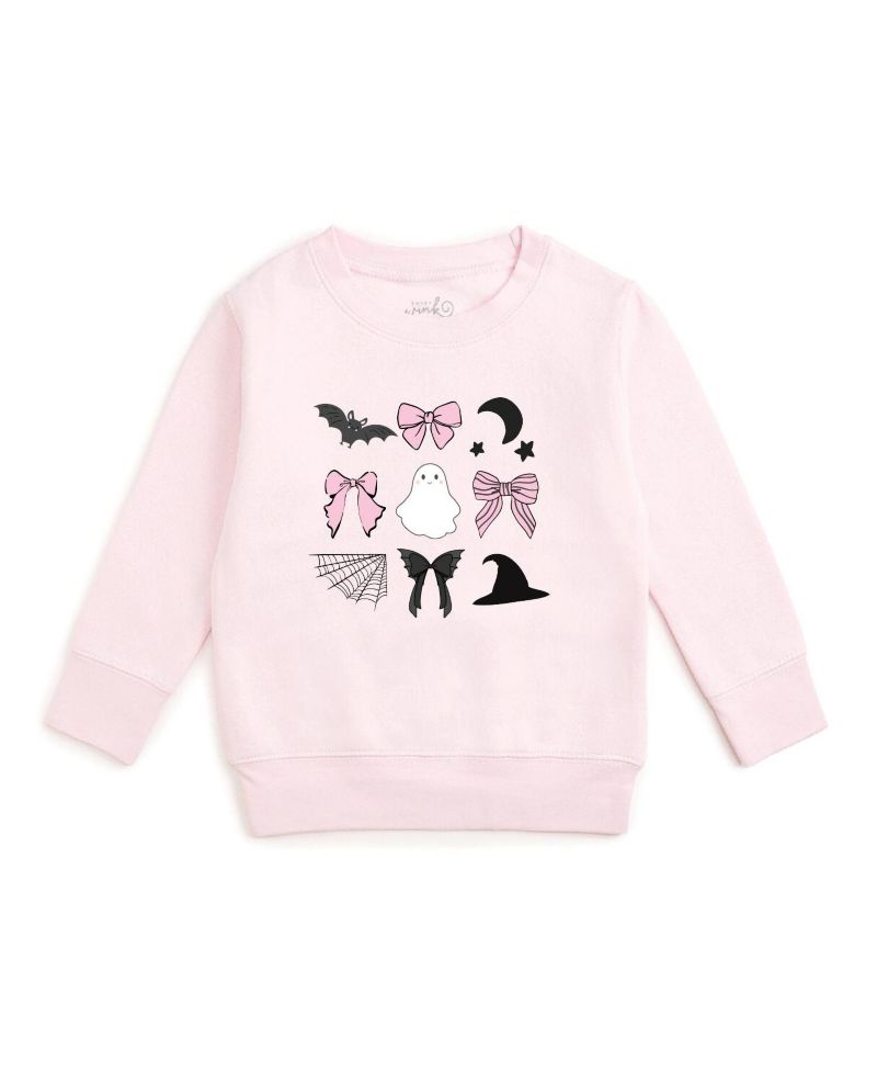 Girls' 4-16 Spooky Coquette Halloween Crewneck Long-Sleeve Cotton-Blend Sweatshirt