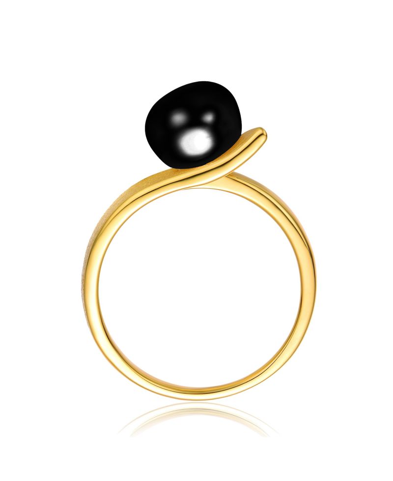 Chic 14K Gold Plated Genuine Freshwater Pearl Statement Ring