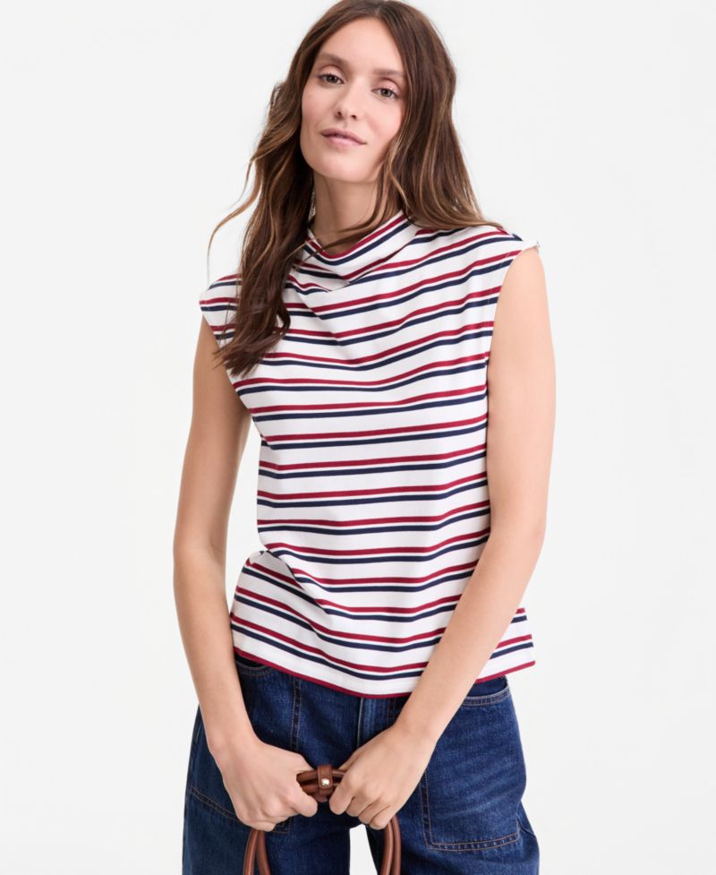 Women's Funnel Neck Sleeveless T-Shirt