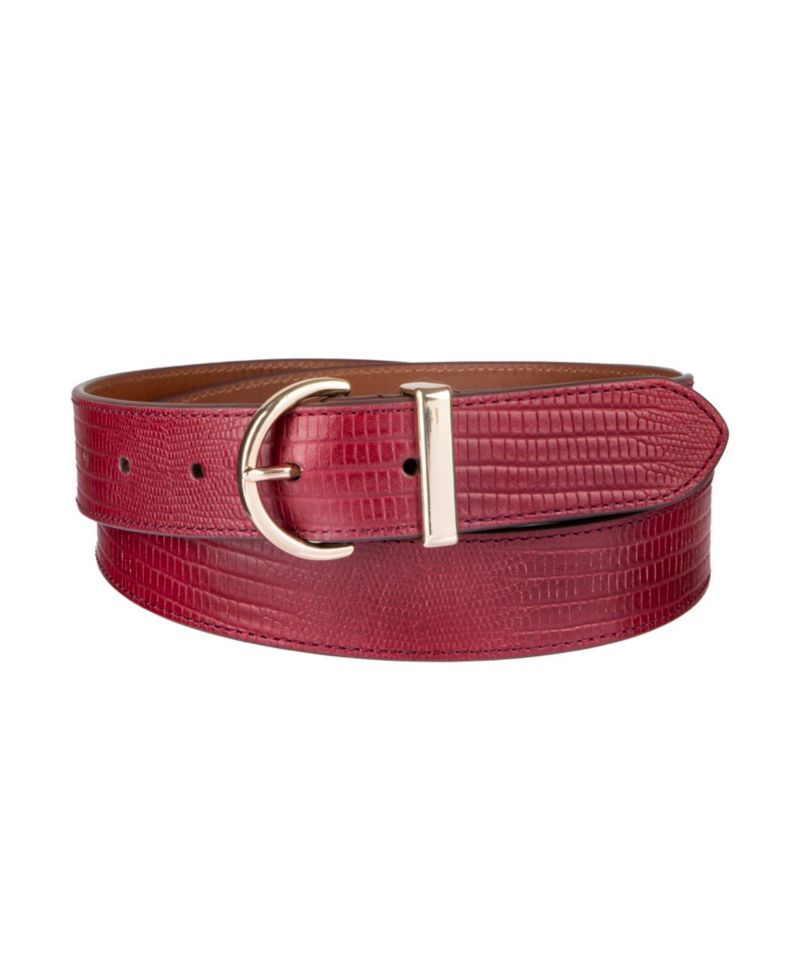 Women's Lizard-Texture Leather Dress Belt