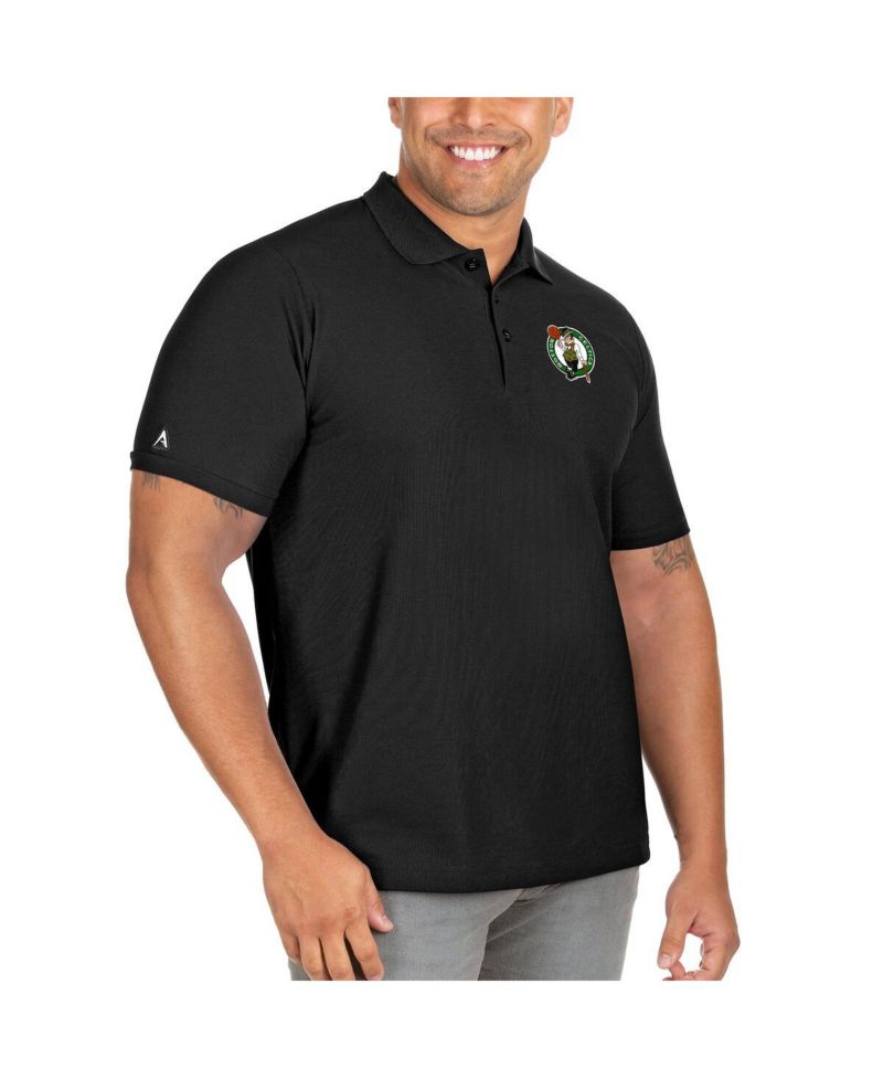 Men's Black Boston Celtics Big & Tall Legacy Pique Polo Shirt
