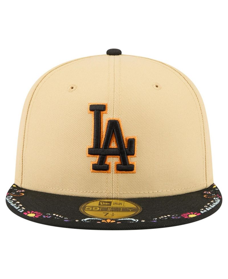 Men's Light Beige Los Angeles Dodgers Two-Tone Embroidered Visor 59FIFTY Fitted Hat