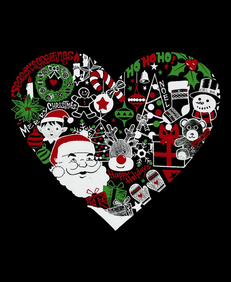 Men's Christmas Heart Santa Word Art Tank Top