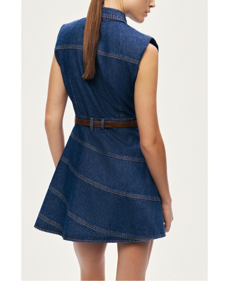Women's Belted Denim Mini Dress