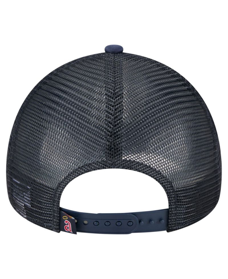 Men's Navy California Angels Distressed 9FORTY A-Frame Adjustable Trucker Hat
