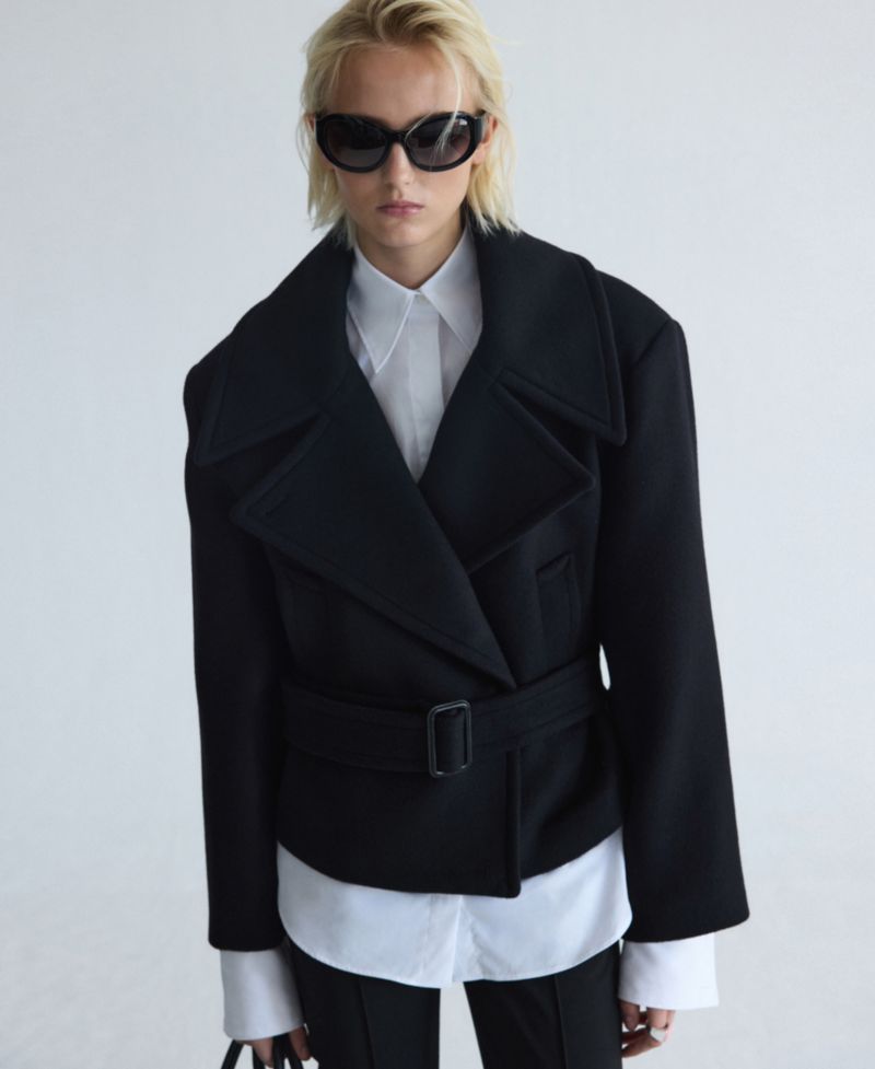 Women's Selection Oversized Wool-Blend Belted Coat