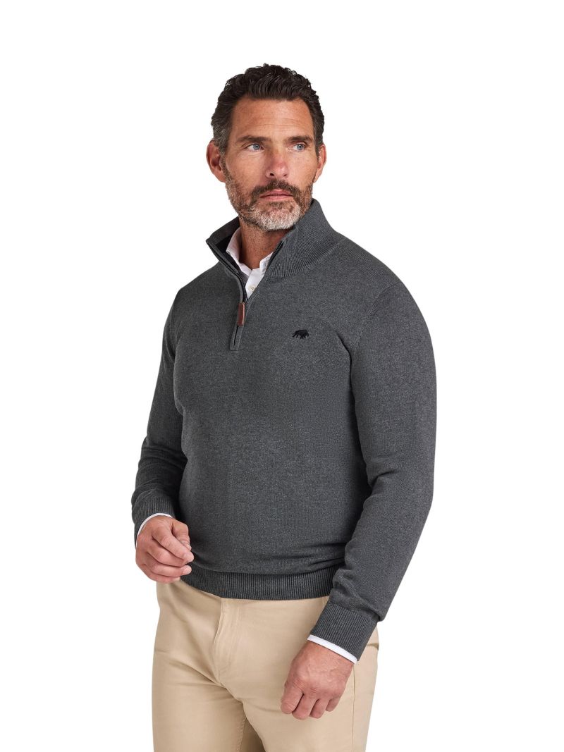Men's Quarter Zip Cashmere Blend Sweater