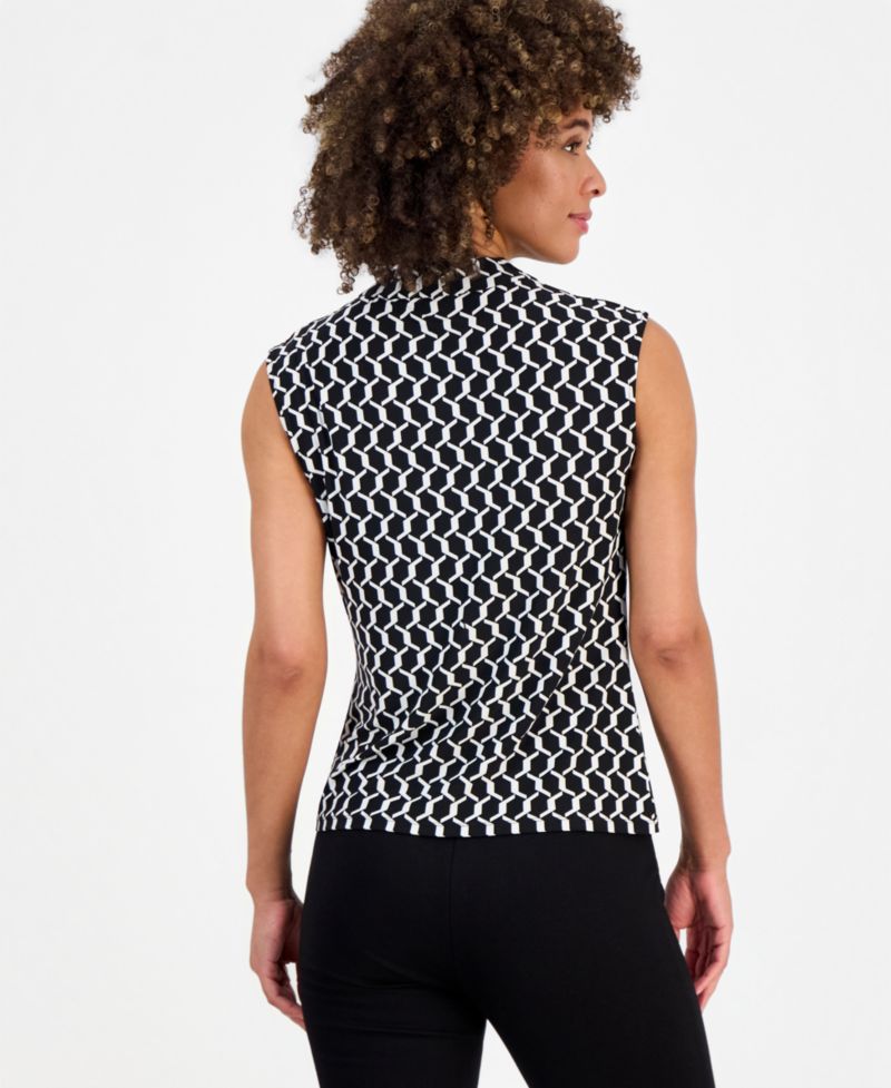 Women's Cowl-Neck Cap-Sleeve Blouse