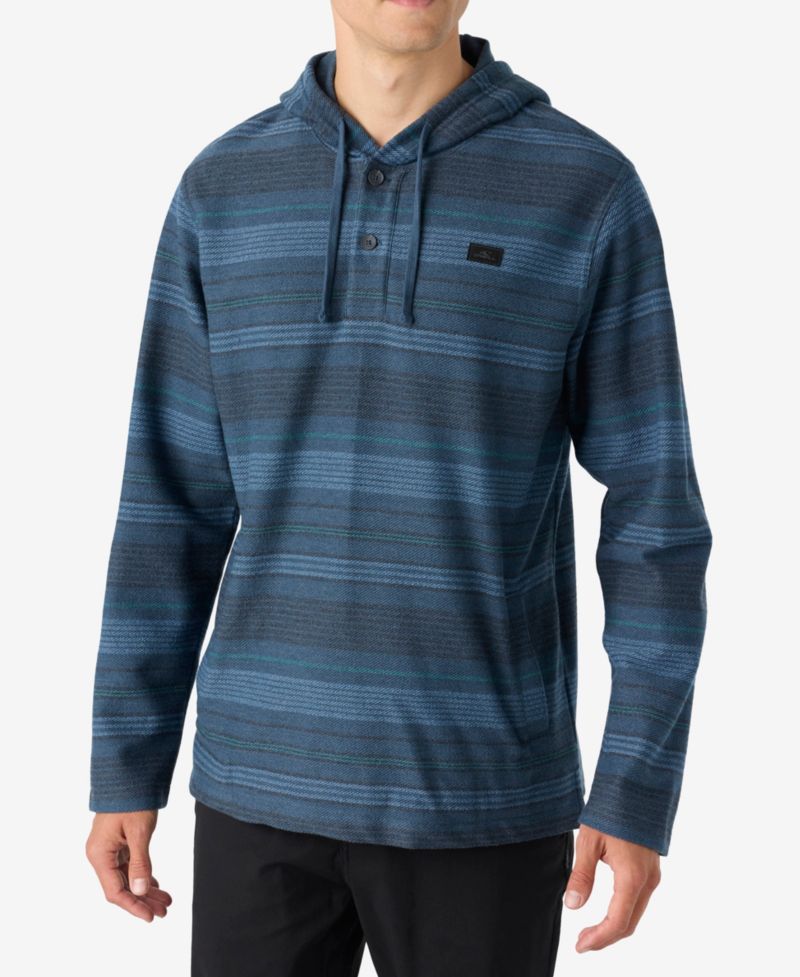 Men's Bavaro Stripe Poncho Fleece Tops