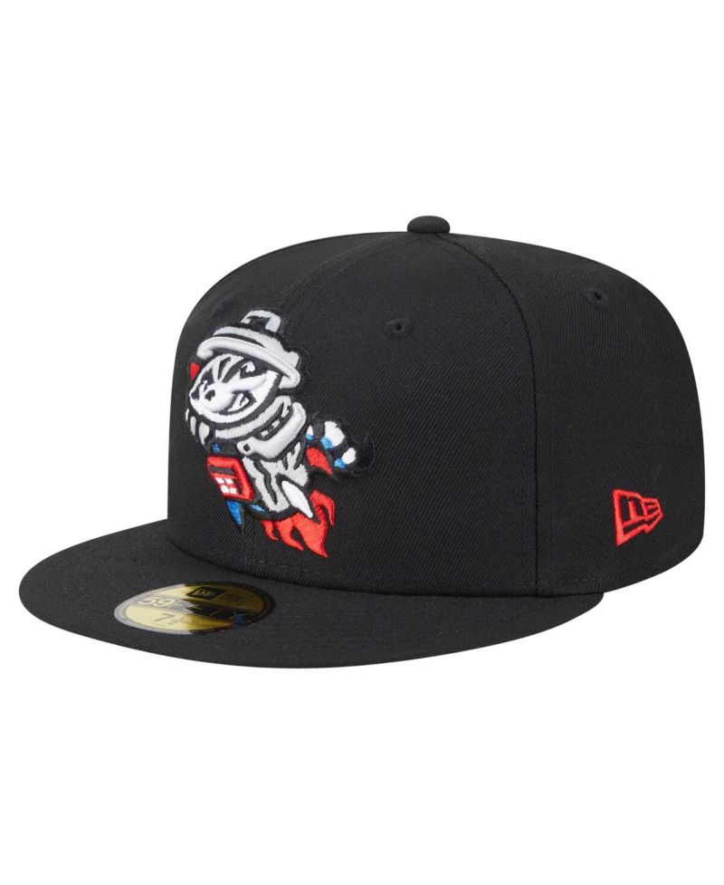 Men's Black Rocket City Trash Pandas Authentic Collection 59FIFTY Hat
