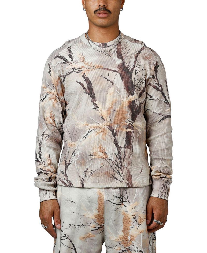 Men's Washed Waffle Thermal Long Sleeve T-Shirt