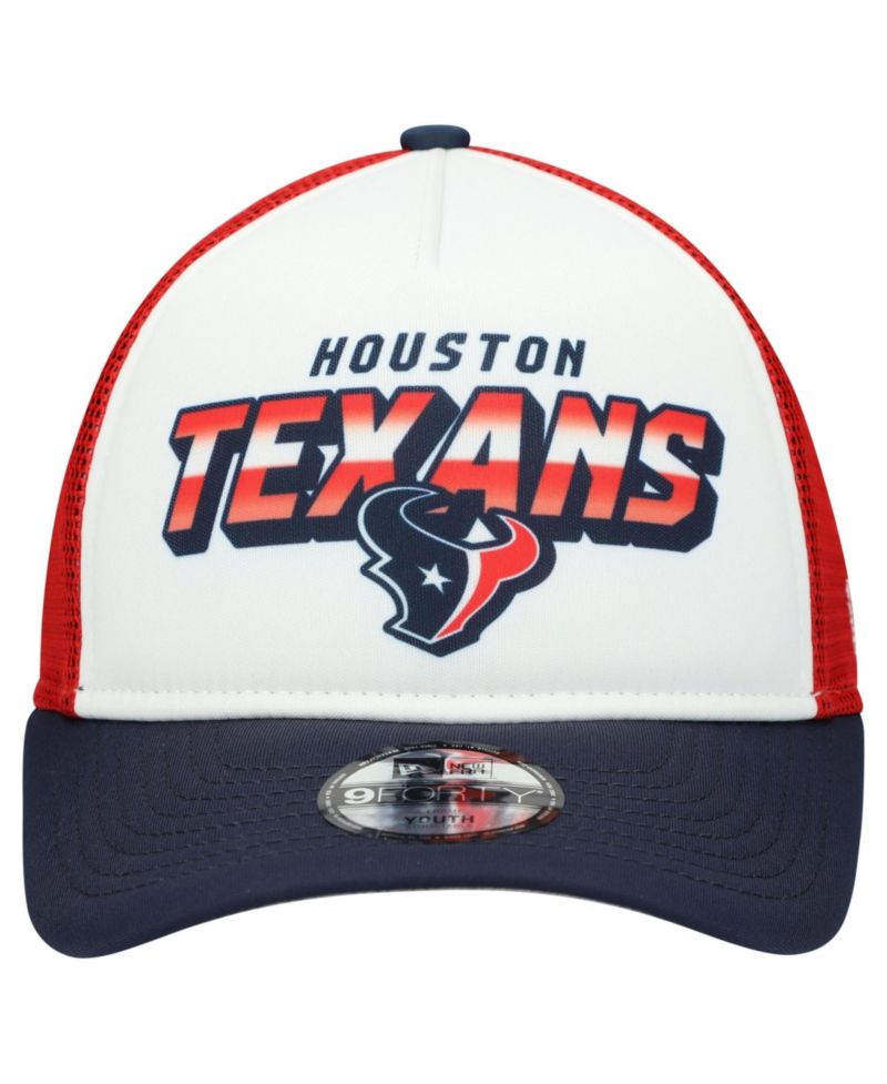 Big Boys and Girls White/Navy Houston Texans Streak 9FORTY A-Frame Adjustable Hat