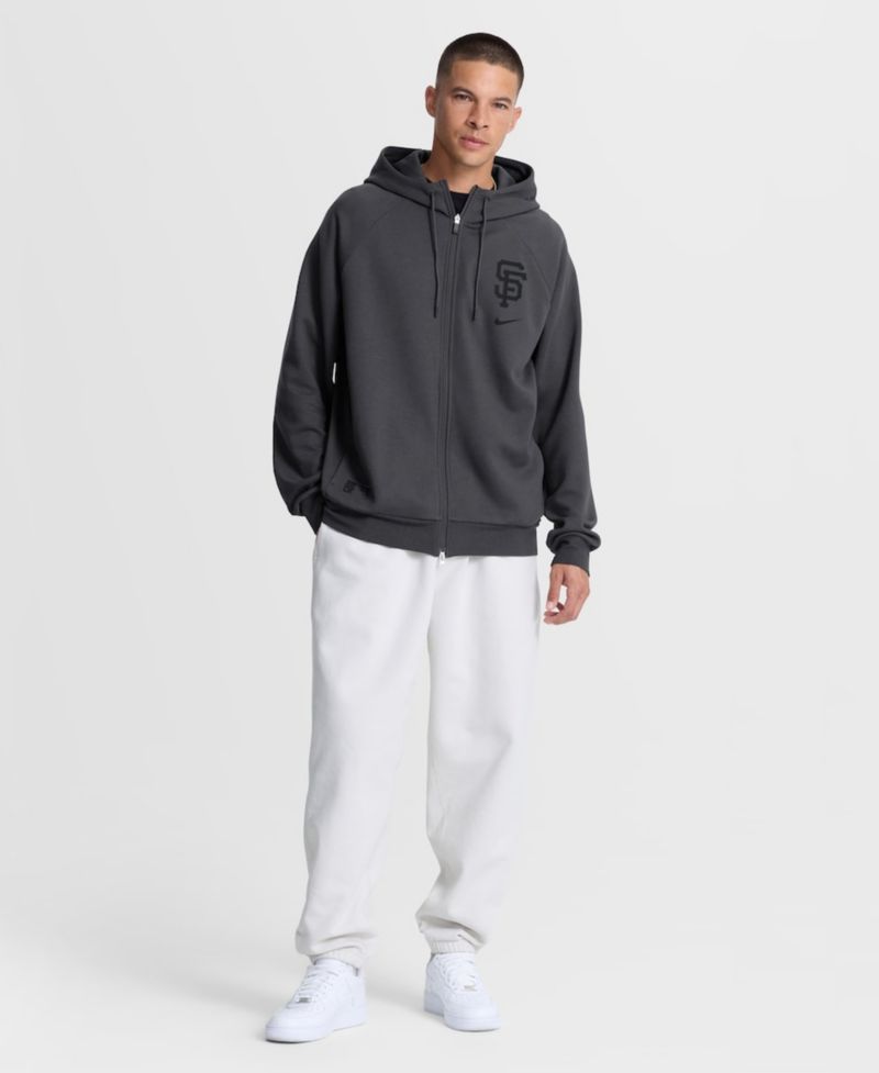 Men's Anthracite San Francisco Giants Authentic Collection Player Raglan Dri-FIT Full-Zip Hoodie