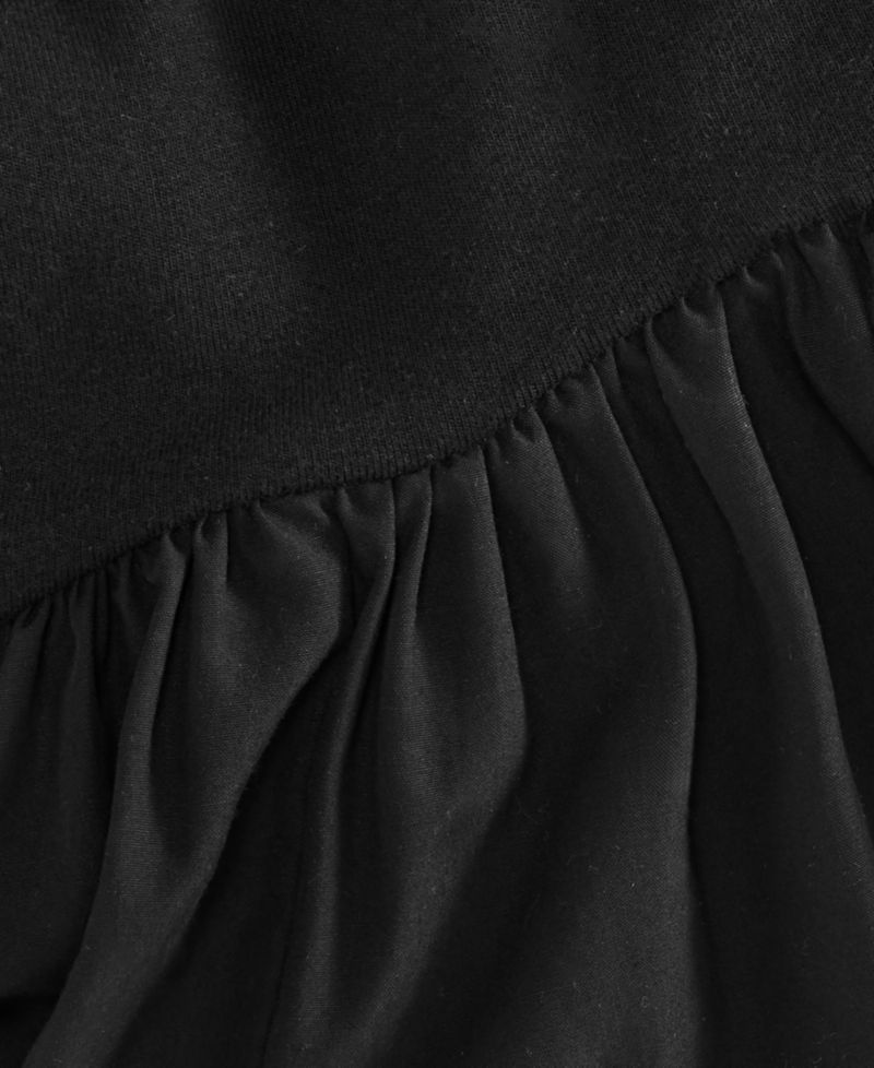 Women's Curved-Waist Mixed-Media Midi Dress