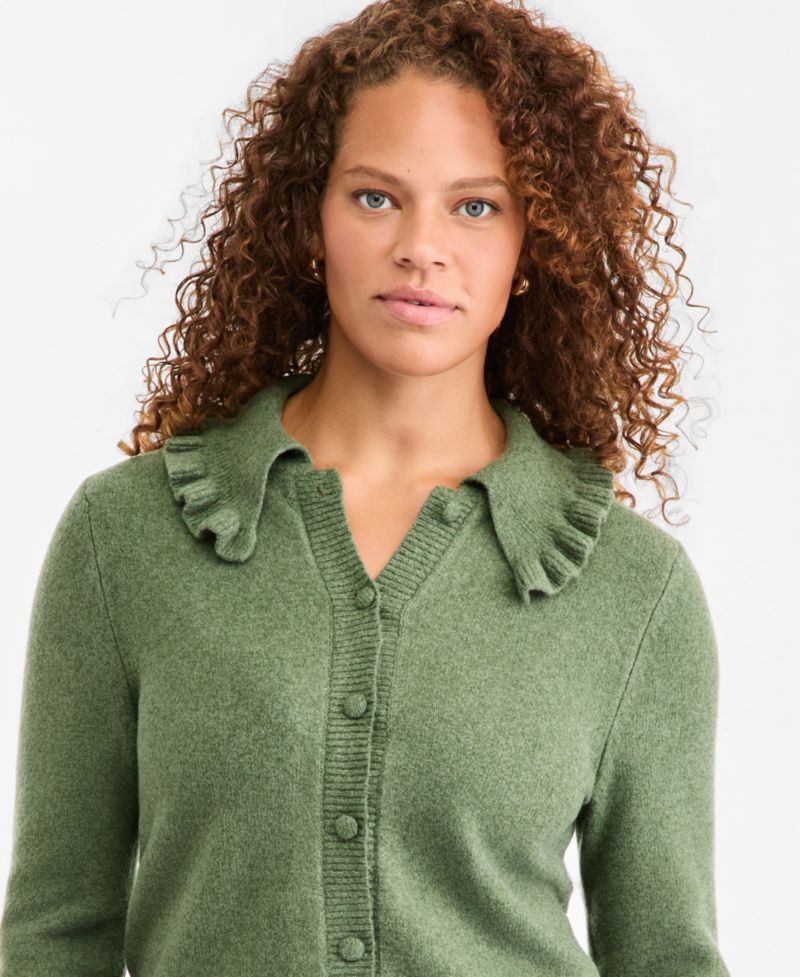 Women's Ruffled Collar Cardigan
