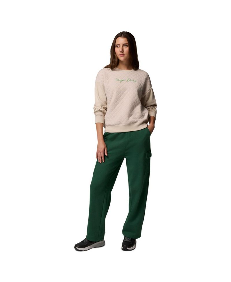 Women's Beige Oregon Ducks Collegiate Hart Mountain Quilted Sweatshirt