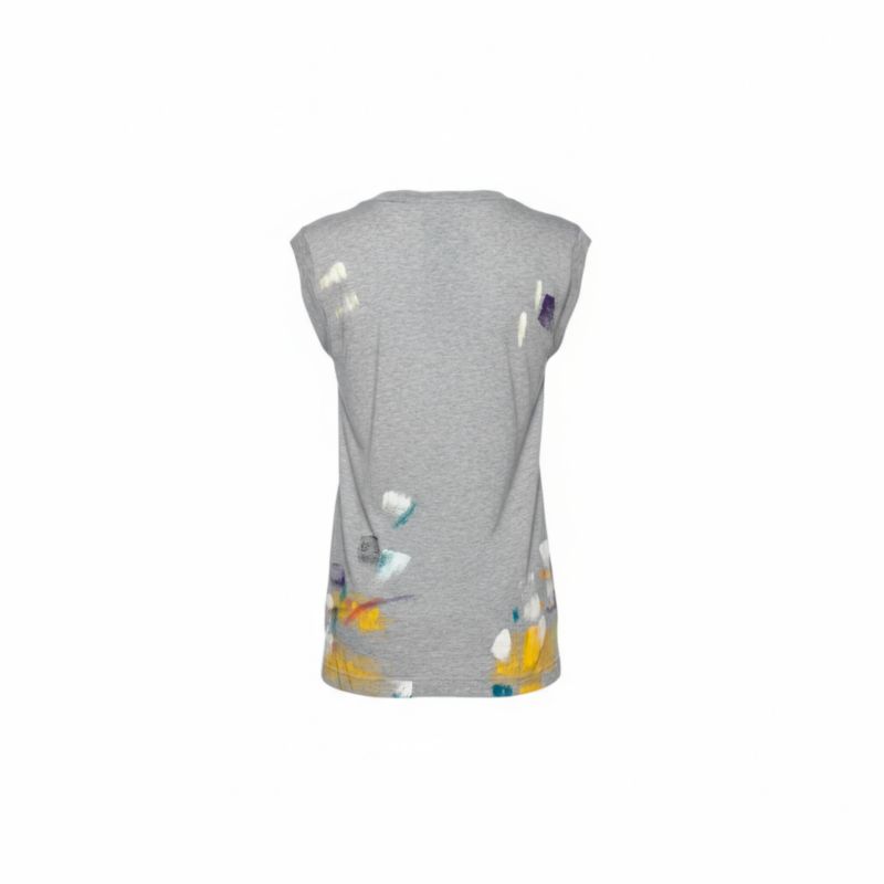 Women's Pre-Owned Dolce and Gabbana Grey Limited Edition Hand Painted Top