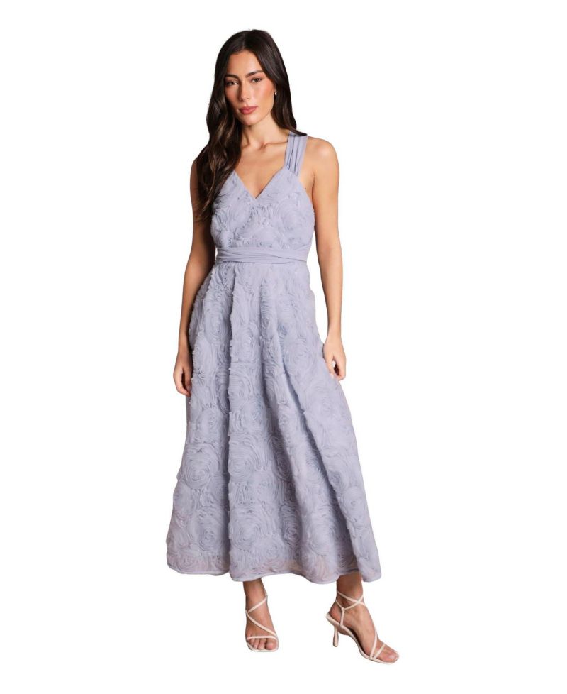 Women's Embroidered Tie Back Maxi Dress