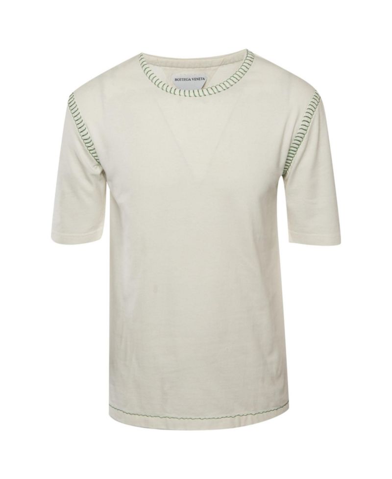 Women's Bottega Veneta Overlock Stitch Cotton T-Shirt