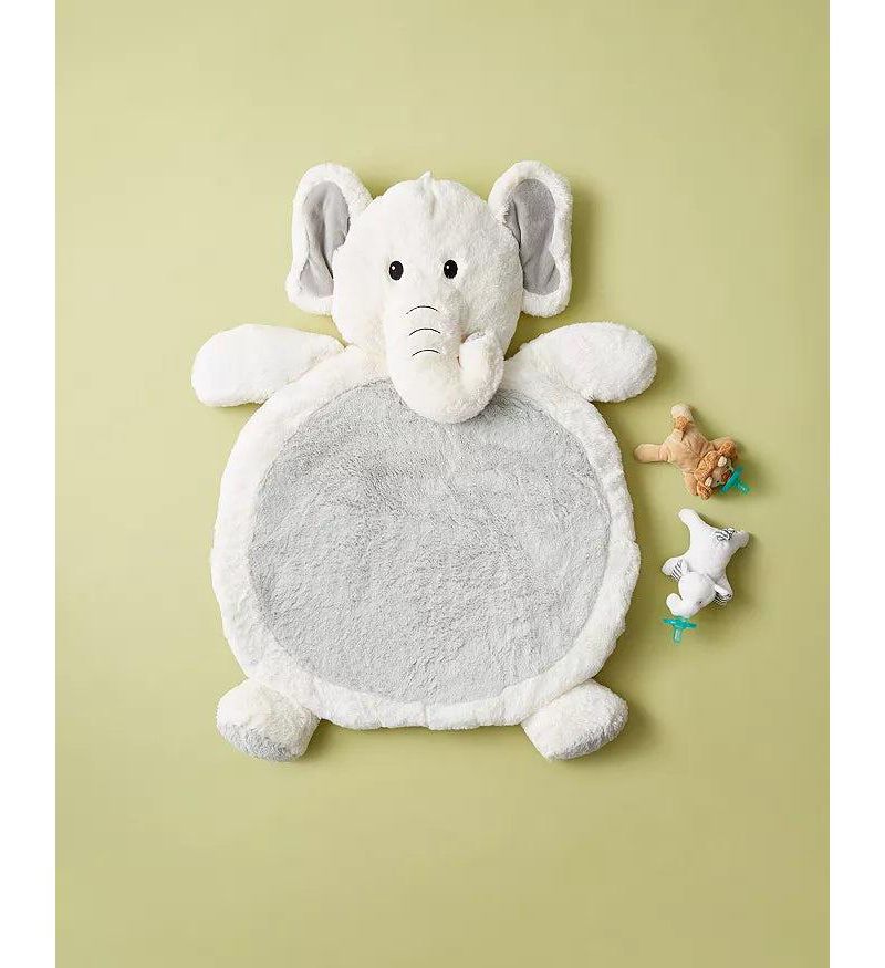 Best ever Ultra Soft Baby Mat, Afrique Elephant, Ivory/Gray