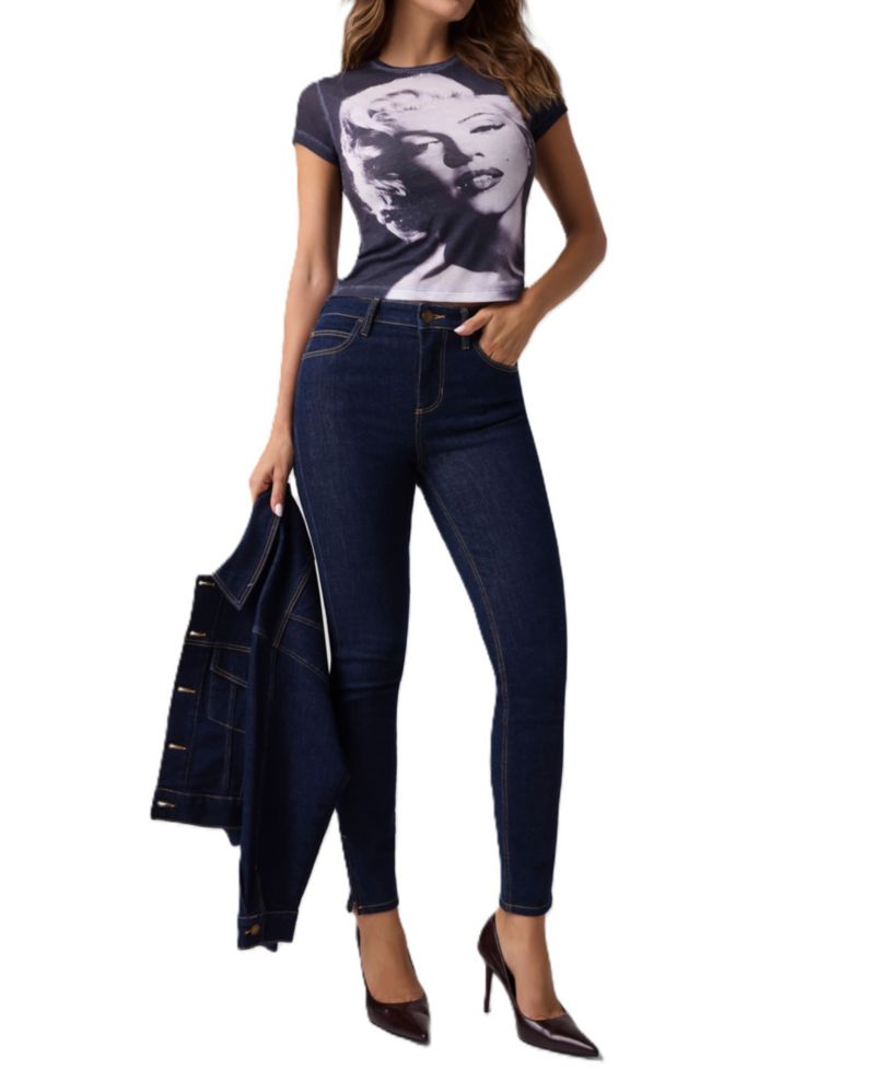 Women's Marilyn Slim Face Graphic Retro T-Shirt