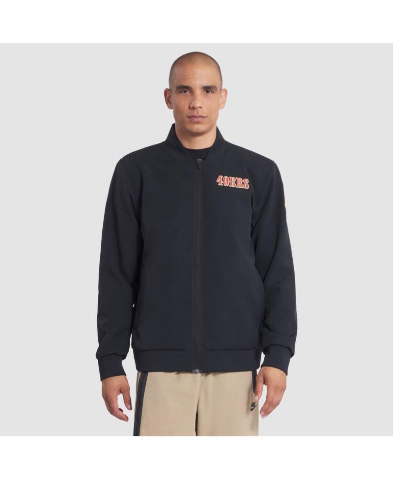 Men's Black San Francisco 49ers 2025 Rivalries Collection Sideline Full-Zip Bomber Jacket