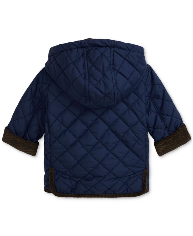 Baby Boys Corduroy-Trim Barn Jacket With Removable Hood