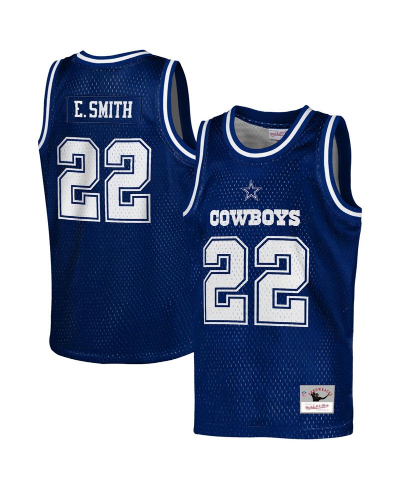 Big Boys and Girls Emmitt Smith Navy Dallas Cowboys Retired Player NFL Basketball Fashion Jersey