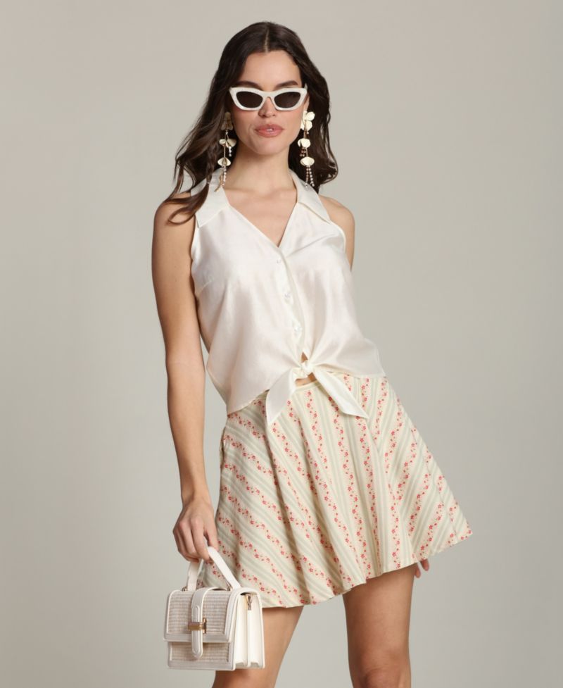 Women's Striped Low-Rise Mini Skirt