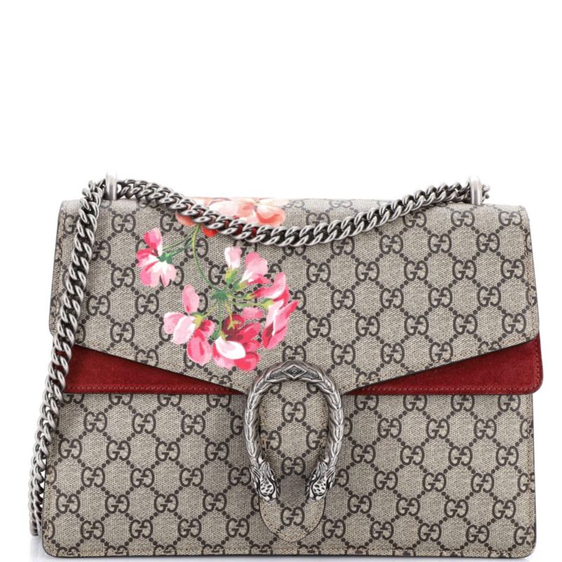 Medium Dionysus Bag Blooms Print GG Coated Canvas