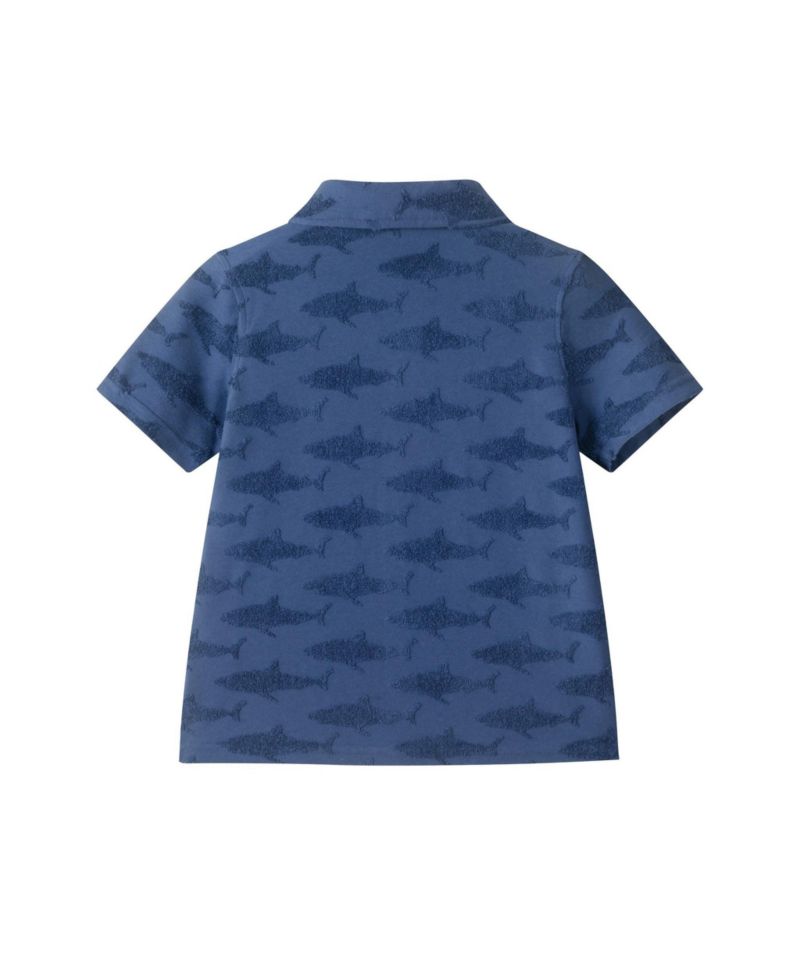 Big Boys Shark Reverse Jacquard Button down Set