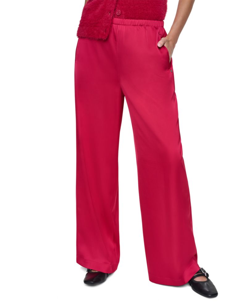 Women's Satin High-Waist Wide-Leg Pants