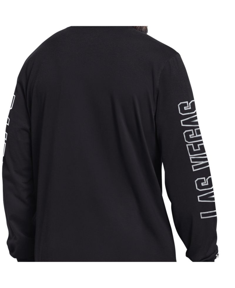 Men's Black Las Vegas Raiders Clutch Hit II Long-Sleeve T-Shirt