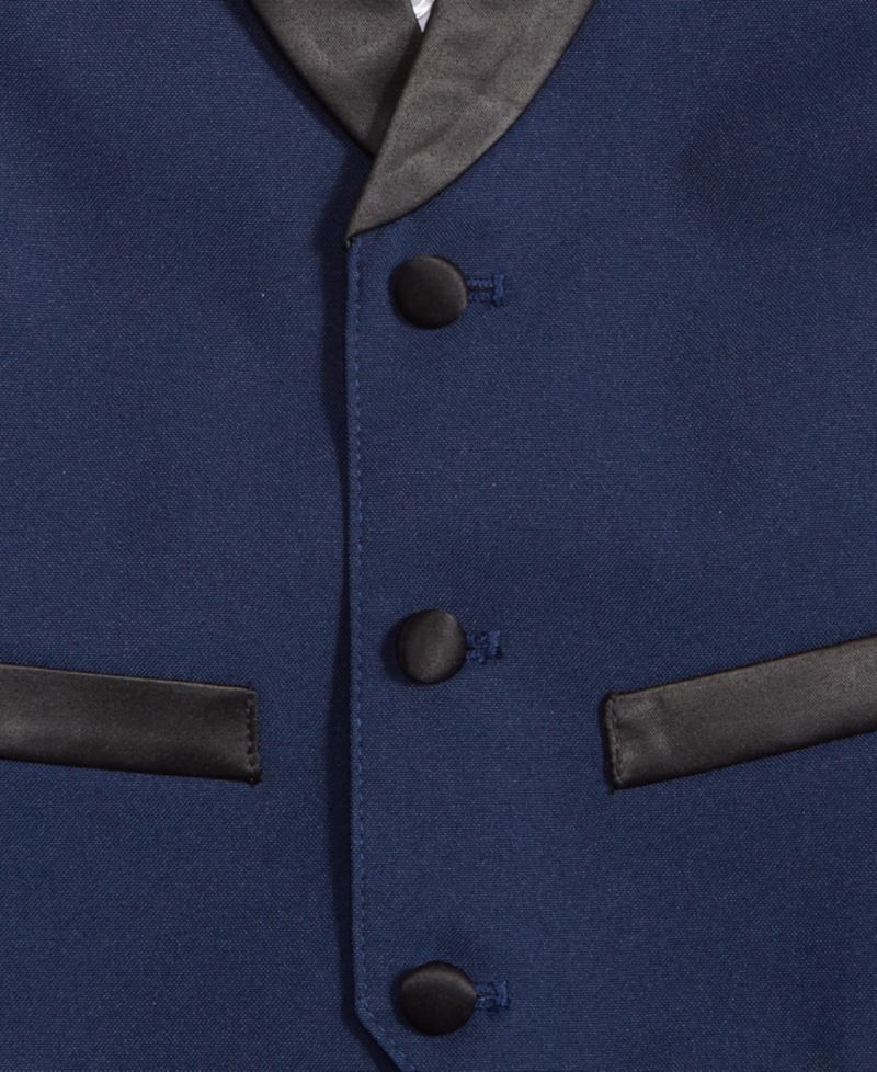 Toddler and Little Boys Tuxedo Vest 4-Piece Set