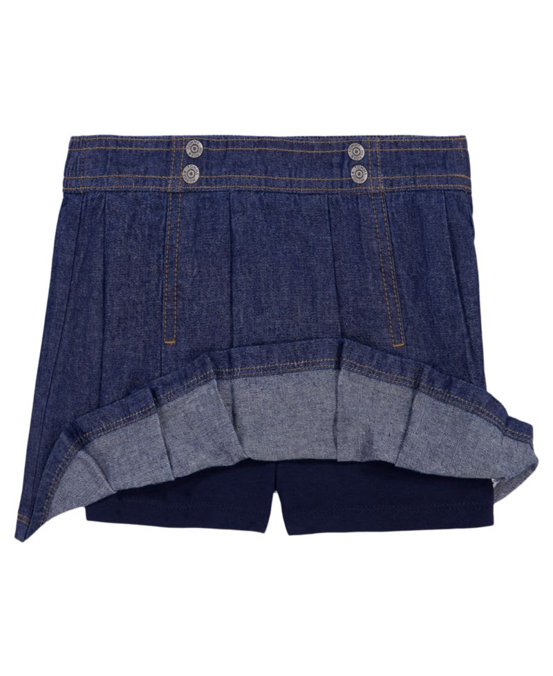 Girls' 2T-6X Ribbed Collared Top and Skort, 2-Piece Set