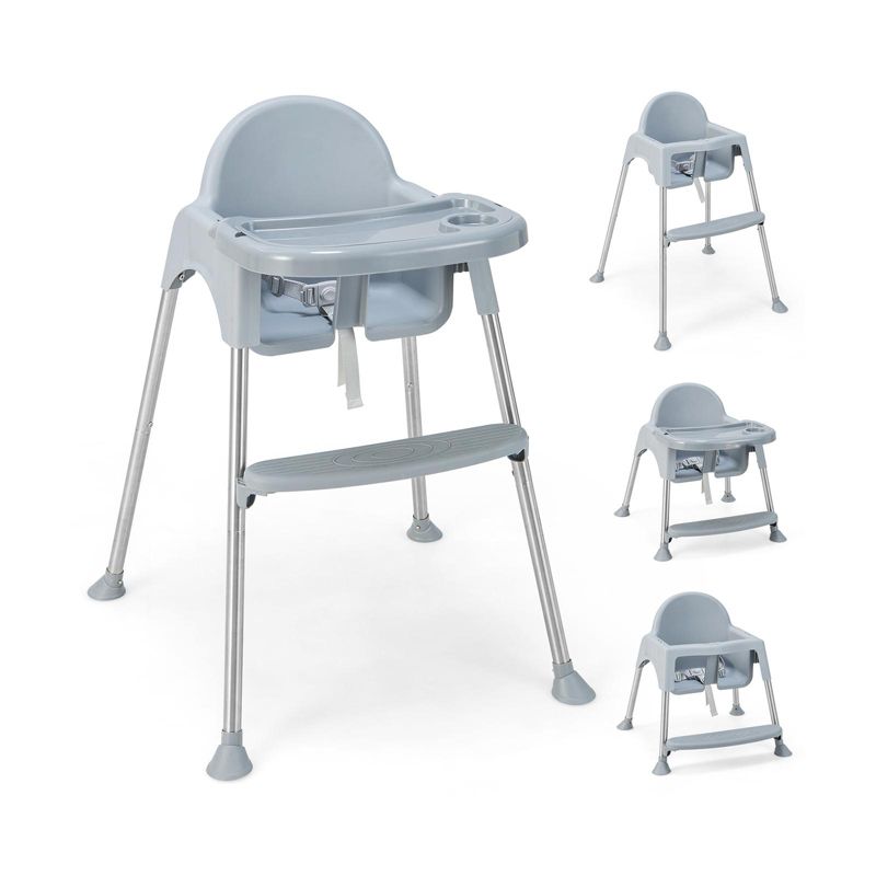 4-in-1 Convertible Baby High Chair with Removable Tray