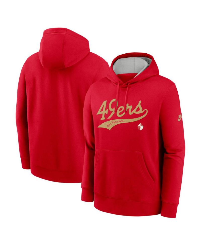Men's Scarlet San Francisco 49ers Rewind Club Logo Pullover Hoodie