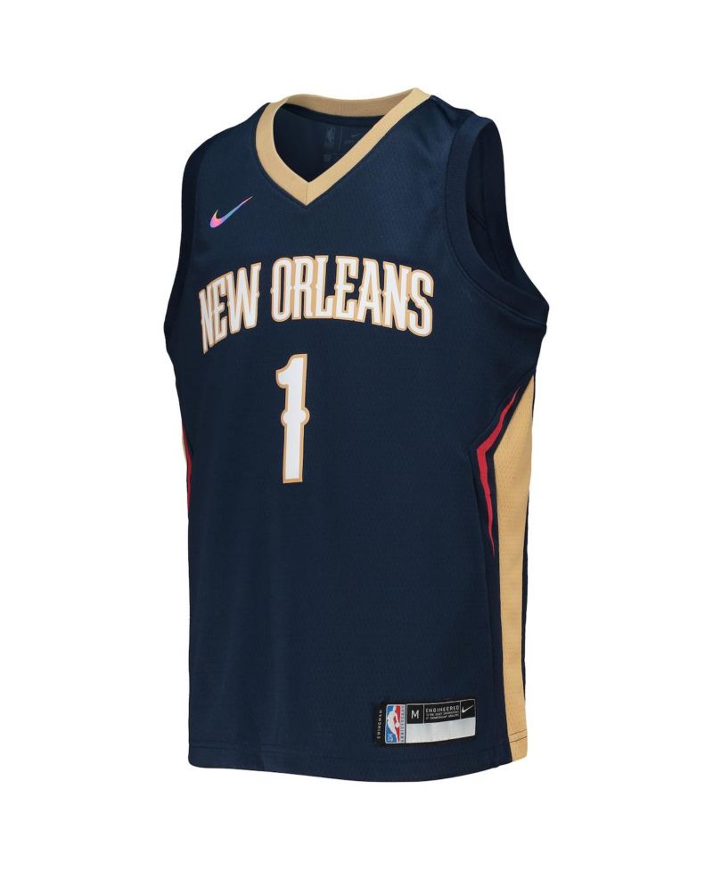 Big Boys Zion Williamson Navy New Orleans Pelicans 2021/22 Diamond Swingman Jersey - Icon Edition