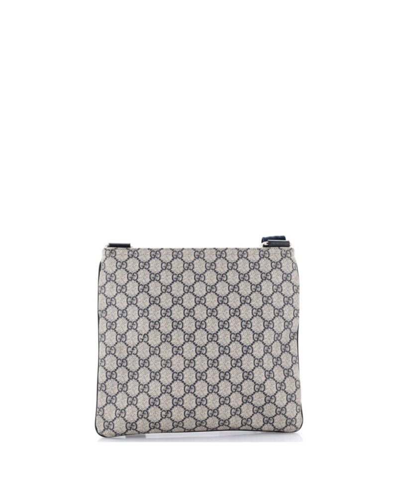 Medium Front Zip Flat Messenger Bag GG Coated Canvas